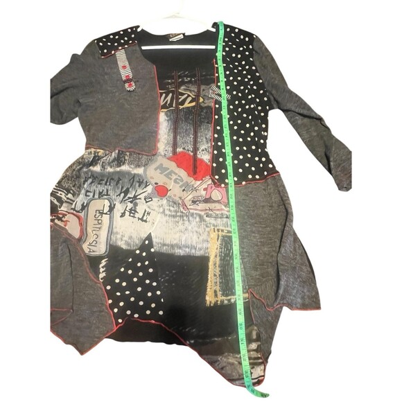 Bali Women's Black and Red tunic Top Size XXL Vintage Goth - Picture 7 of 8